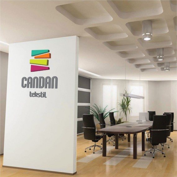 candan-tekstil-duvara-logo-uygulamasi
