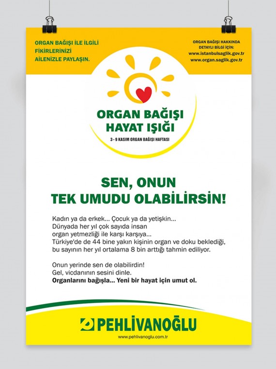 Organ Bağışı Sosyal Sorumluluk Projesi Pehlivanoğlu sosyal sorumluluk projesi organ bağışı sağlık bakanlığı föy tasarımı broşür tasarımı afiş tasarımı